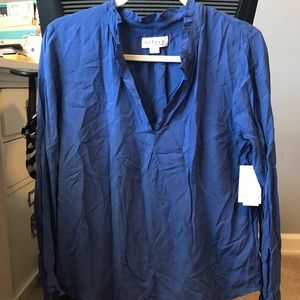 Velvet small beautiful blue blouse